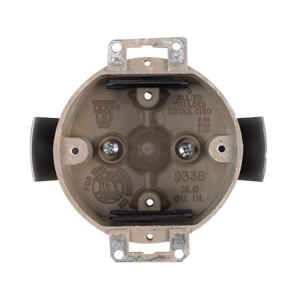 Allied Moulded Products Electrical Box, 14 cu in, Ceiling Box Type, 1 Gang, Fiberglass, Round Shape H9338=ESK - main